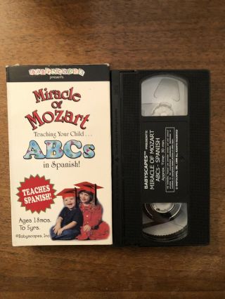Miracle Of Mozart Teaching Abc’s In Spanish Vhs Rare Educational Babyscapes