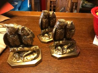 Vintage Owl Bookends Philadelphia Manufacturing Company Brass Rare Price For 1
