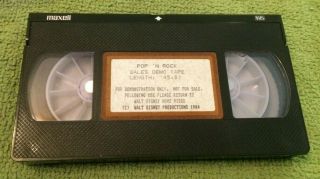 1984 Walt Disney Pop N Rock Demo Tape Rare Cartoons