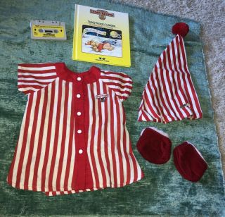 Teddy Ruxpin Worlds Of Wonder Vintage 1985 Nightshirt Outfit Pajamas Slippers