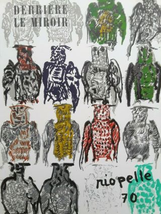 Vintage Jean - Paul Riopelle Derriere Le Miroir Cover Lithograph Owls