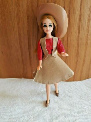 Vintage Topper Dawn Doll W/ 2 Outfits Glitter Girl Cowgirl P - 11a Hong Kong