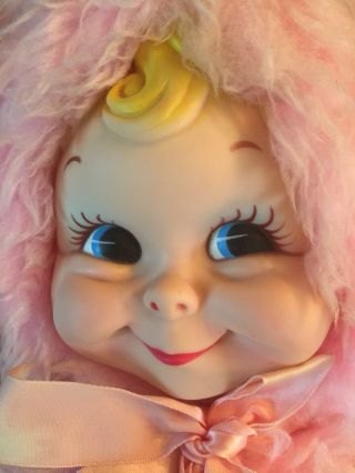 Rare Vintage Rushton Rubber Face Baby Doll.  18” Snow Baby In Pink Suit
