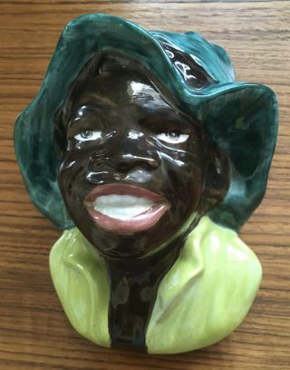 Wall Pocket Ceramics Lenci Smiling Black Boy Dated 6.  4.  35