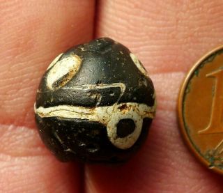 14mm Perle Verre Ancien Fouille Djenné Mali Afrique Antique Roman Eye Glass Bead