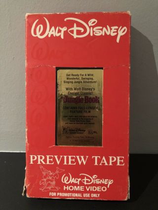The Jungle Book Vhs Disney - Ultra Rare Demo Preview Tape/promotional Use (1991)