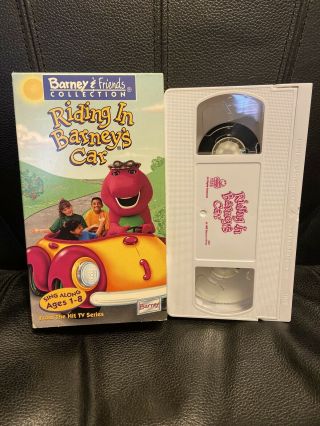 Barney And Friends Riding In Barney’s Car 1995 Vhs Tape Purple Dinosaur Rare