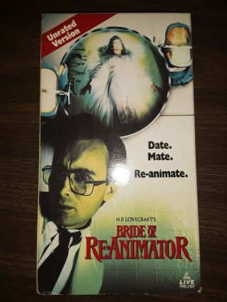 Bride Of Re - Animator Unrated Vhs Rare Oop Horror Sci - Fi