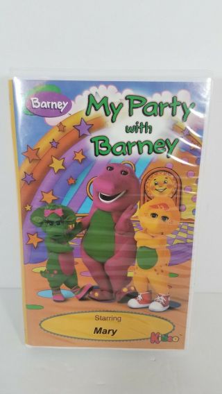 My Party With Barney Kideo Vhs Htf - Starring " Mary " In Rare