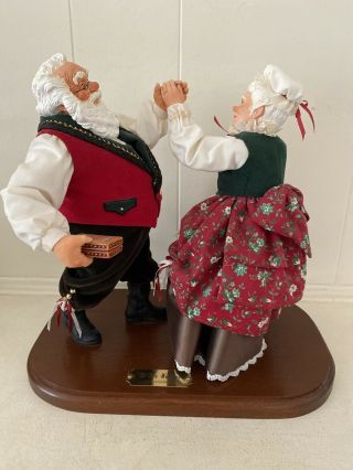 Simpich Oh Be Joyful Rare Dancing Santa Mrs.  Clause Christmas Figurine Dolls