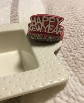 Nora Fleming Happy Year Crown Rare Markings Pink Party