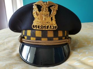 Cap,  Casquette Chicago Sergeant Police Obsolète 1980,  Bon état Et Rare
