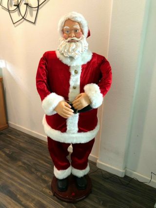 Rare Gemmy Life Size 5ft Christmas Animated Singing Dancing Santa Claus W/mic