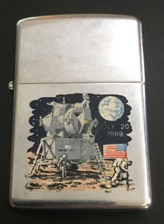 Rare 1969 Iii Ii Zippo Apollo 11 Moon Landing