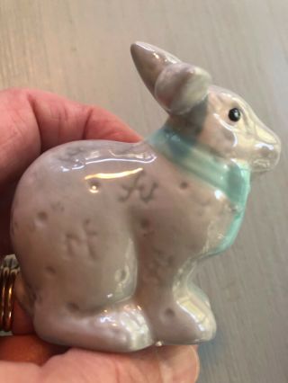 Nora Fleming Retired Mini Gray Bunny Rabbit,  Nf Initials Rare Htf