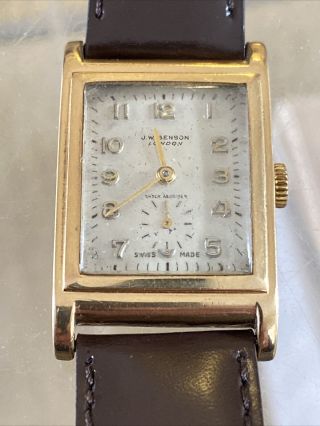 Vintage 9ct Gold J W Benson Mens Watch