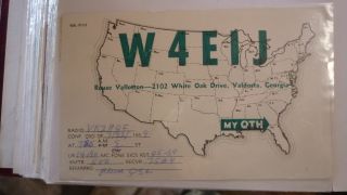 Old Vintage Qsl Ham Radio Card Postcard,  Valdosta California 1959