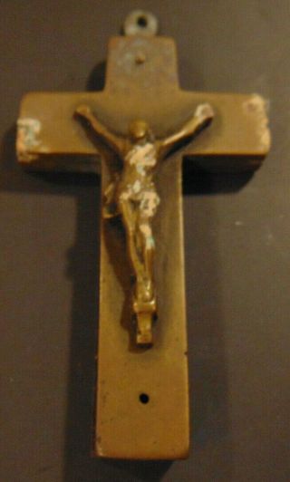 Nun Rare Antique Reliquary Cross Crucifix Rosary 1800s Older? Brass Bronze