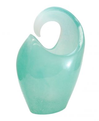 Large Daum France Pate De Verre Art Glass Vase,  The Wave Signed & Rare