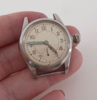 Stainless Steel Gents Rolex Trench Wrist Watch Rare Antique