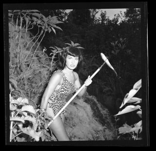 Rare Bettie Page Never Seen 1954 Camera Negative Bunny Yeager Pinup