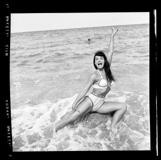 Rare Bettie Page 1954 Camera Negative Bunny Yeager Bikini Pinup