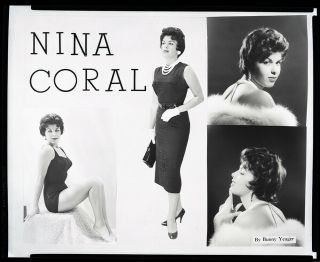 Bunny Yeager 1960 Pin - Up Girl Camera Negative Comp Card Fran Stacy Photo Montage