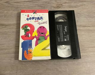 Barney’s A Contar Con,  Spanish Vhs 1 2 3 Counting Very Rare Children’s Kids Tape
