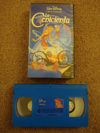 Walt Disney Classic - La Cenicienta (cinderella) Spanish Vhs,  Rare Blue Tape