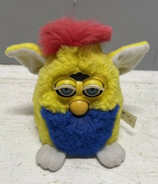 Vintage 1999 Furby Yellow Blue Red Model 70 - 940 Tested/works W Tags.