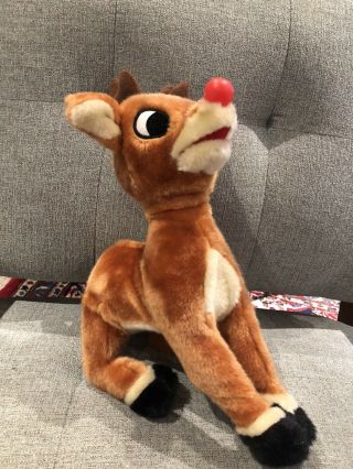 Vintage Rudolph The Red Nosed Reindeer Talking Singing Animated Toy Gemmy 4372