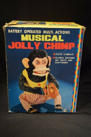 Vintage 1960s Daishin Musical Jolly Chimp Cymbal Clapping Monkey