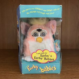1999 Furby Babies Pink Yellow Hair 70 - 940 Tiger Electronics Box And Tag