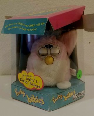 Furby Babies 1999 70 - 940 Pink W/blue Hair And Eyes And